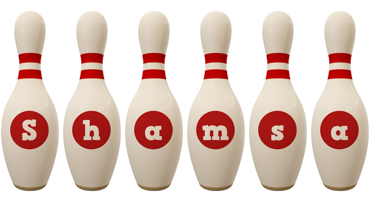 Shamsa bowling-pin logo