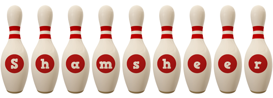 Shamsheer bowling-pin logo