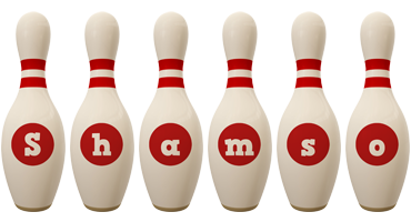 Shamso bowling-pin logo