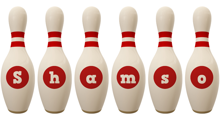 Shamso bowling-pin logo