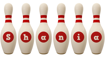 Shania bowling-pin logo