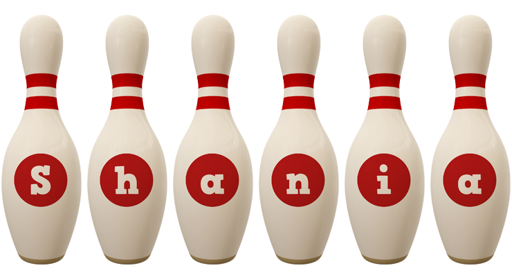 Shania bowling-pin logo