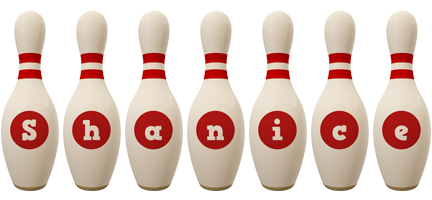 Shanice bowling-pin logo