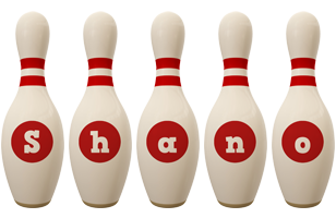 Shano bowling-pin logo