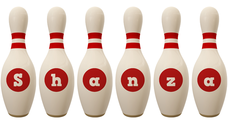 Shanza bowling-pin logo