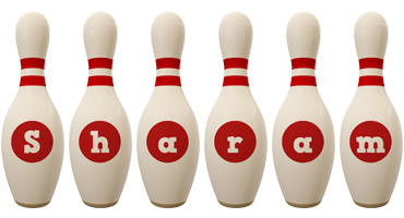 Sharam bowling-pin logo