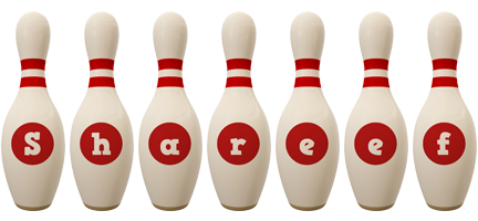 Shareef bowling-pin logo