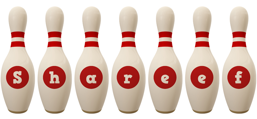 Shareef bowling-pin logo