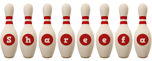 Shareefa bowling-pin logo