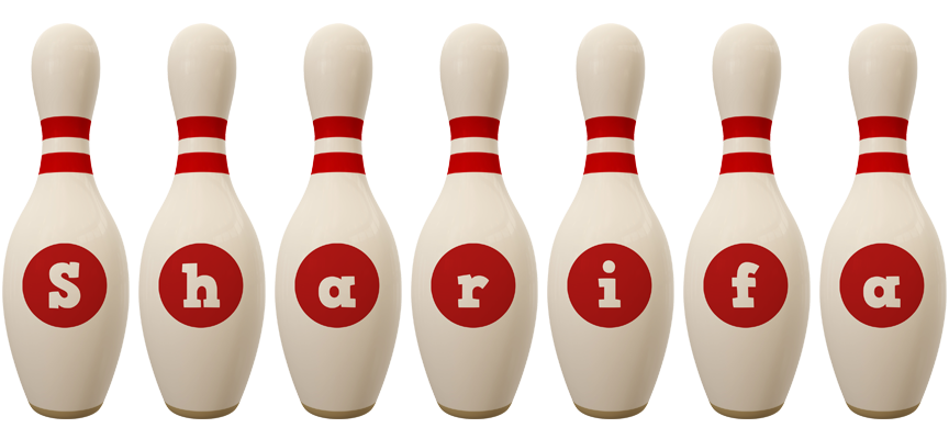 Sharifa bowling-pin logo