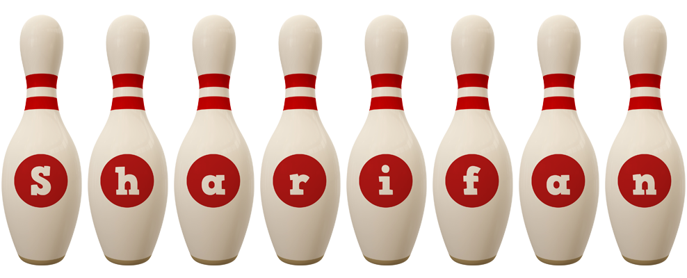 Sharifan bowling-pin logo