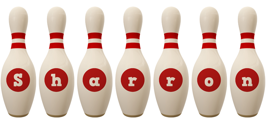 Sharron bowling-pin logo