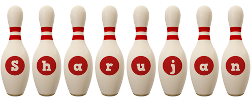 Sharujan bowling-pin logo