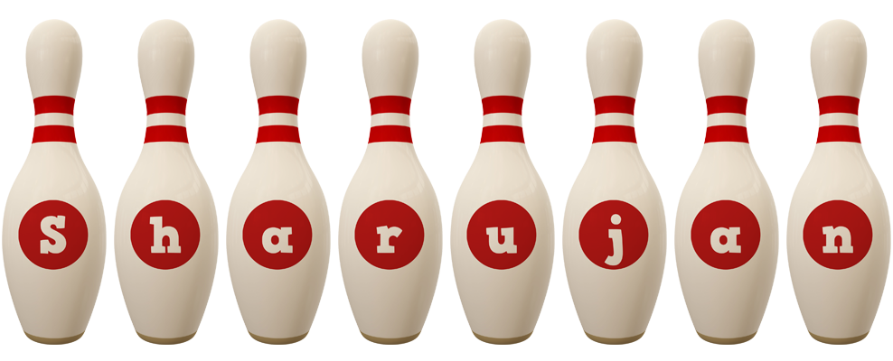 Sharujan bowling-pin logo