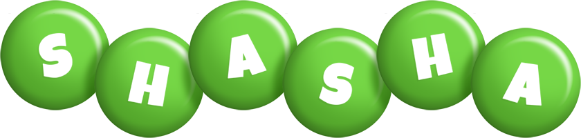 Shasha candy-green logo