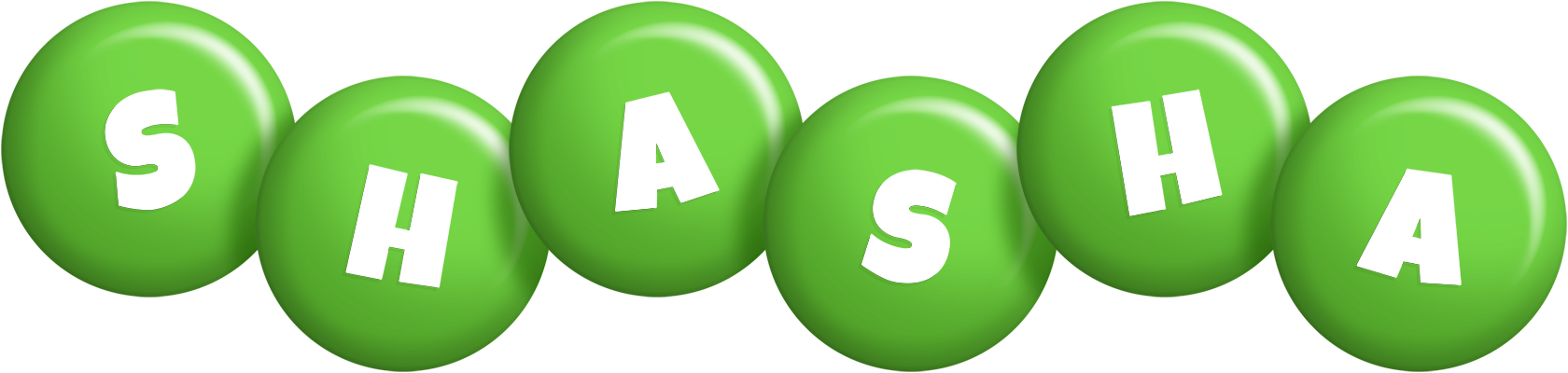 Shasha candy-green logo