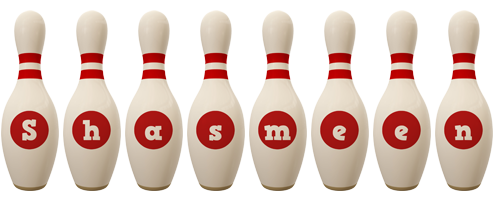 Shasmeen bowling-pin logo