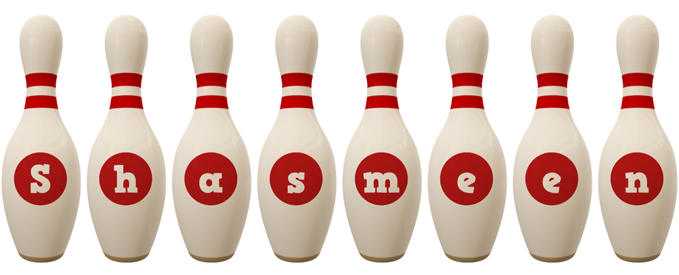 Shasmeen bowling-pin logo