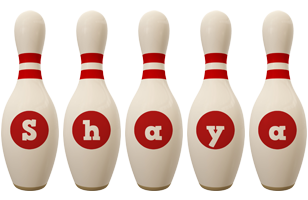 Shaya bowling-pin logo