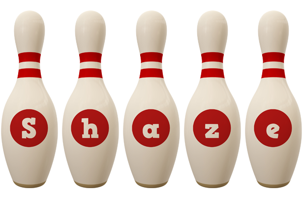 Shaze bowling-pin logo