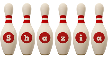 Shazia bowling-pin logo