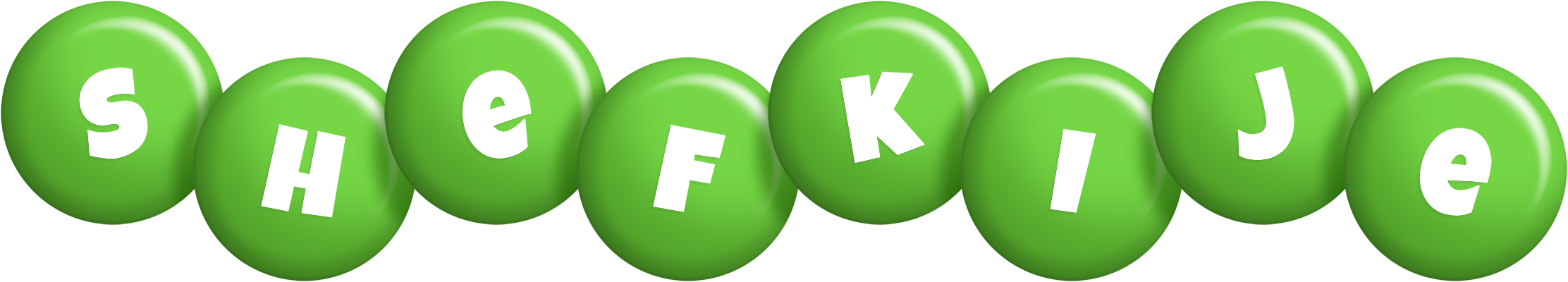 Shefkije candy-green logo