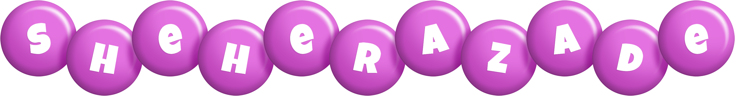 Sheherazade candy-purple logo