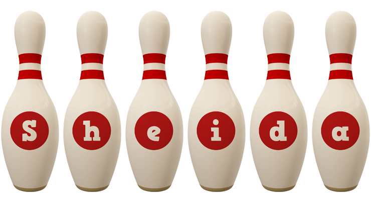 Sheida bowling-pin logo