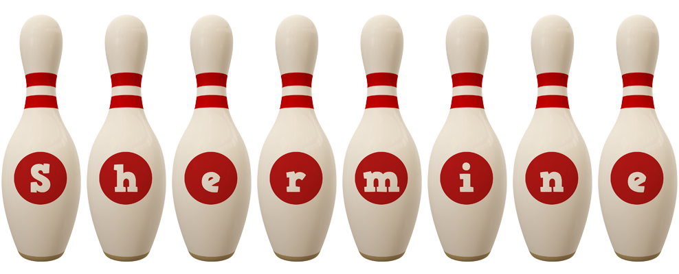 Shermine bowling-pin logo