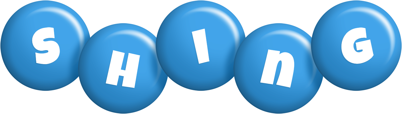 Shing candy-blue logo