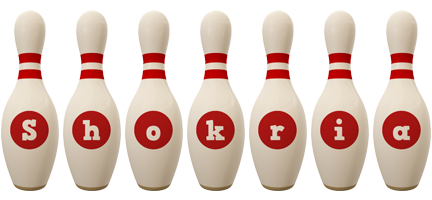 Shokria bowling-pin logo