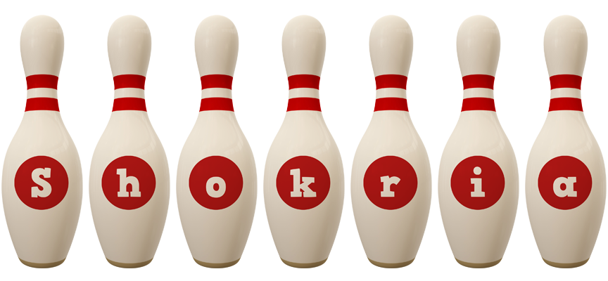 Shokria bowling-pin logo
