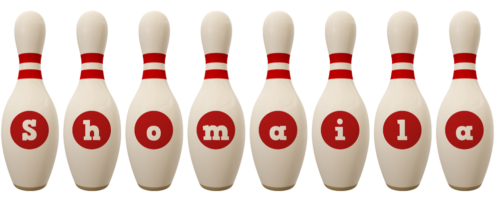 Shomaila bowling-pin logo