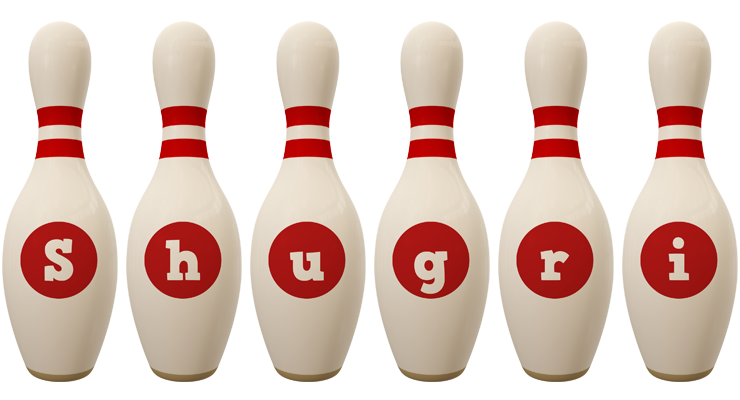 Shugri bowling-pin logo