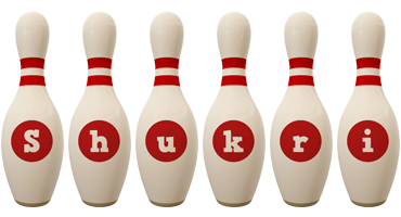 Shukri bowling-pin logo