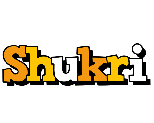 Shukri cartoon logo