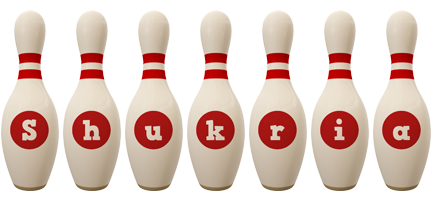 Shukria bowling-pin logo