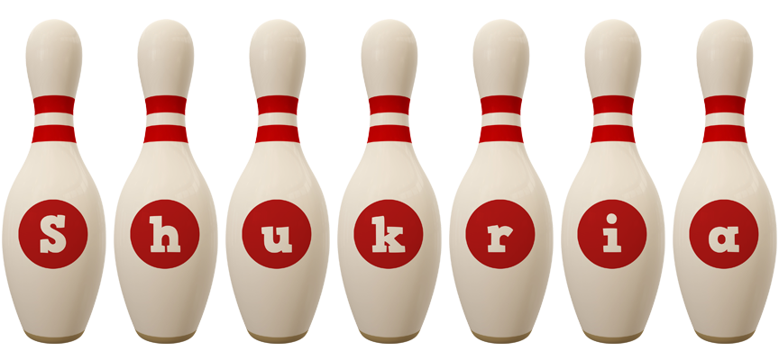 Shukria bowling-pin logo