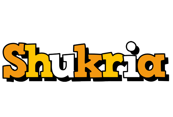Shukria cartoon logo