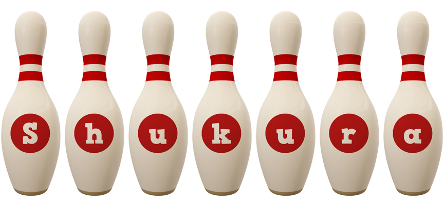Shukura bowling-pin logo