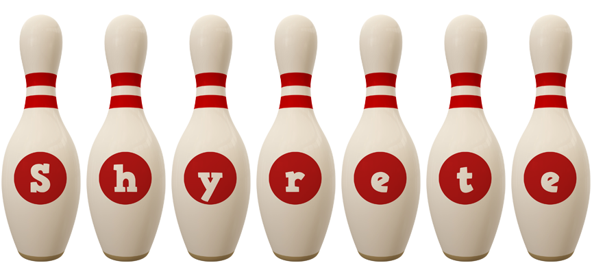 Shyrete bowling-pin logo