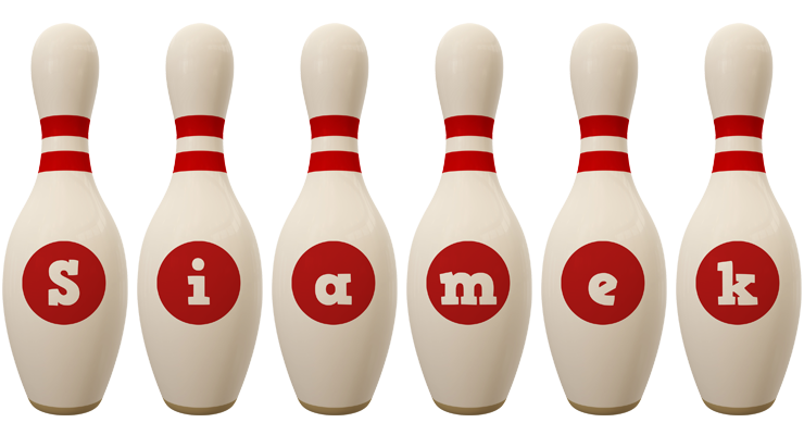 Siamek bowling-pin logo