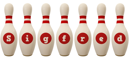 Sigfred bowling-pin logo