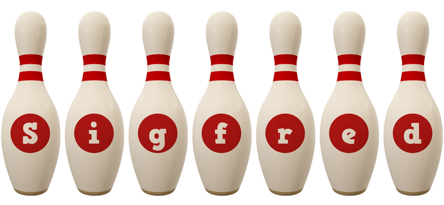 Sigfred bowling-pin logo