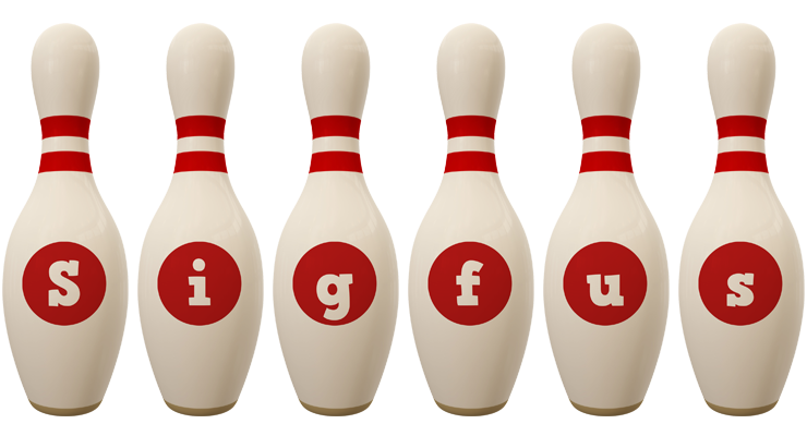 Sigfus bowling-pin logo