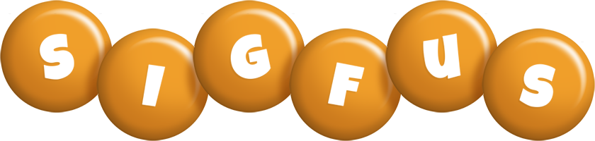 Sigfus candy-orange logo