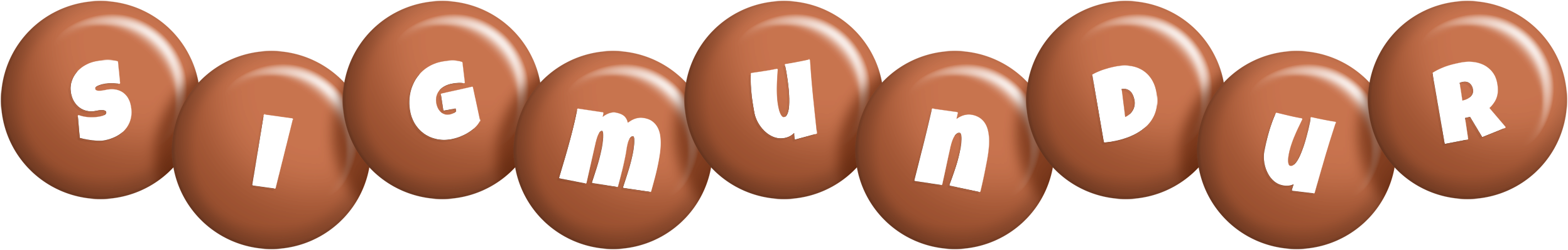 Sigmundur candy-brown logo