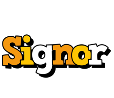 Signor cartoon logo