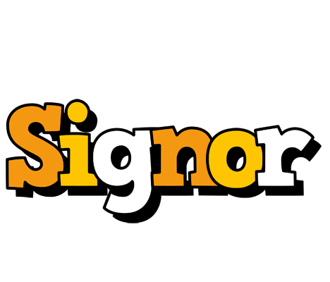 Signor cartoon logo