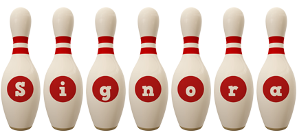 Signora bowling-pin logo